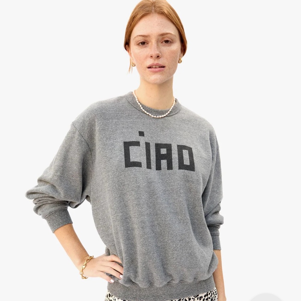 Clare V Gray 'CIAO' Sweatshirt